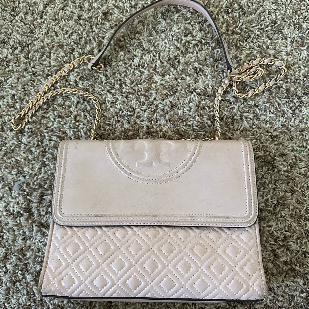 Tory Burch light pink Fleming Crossbody